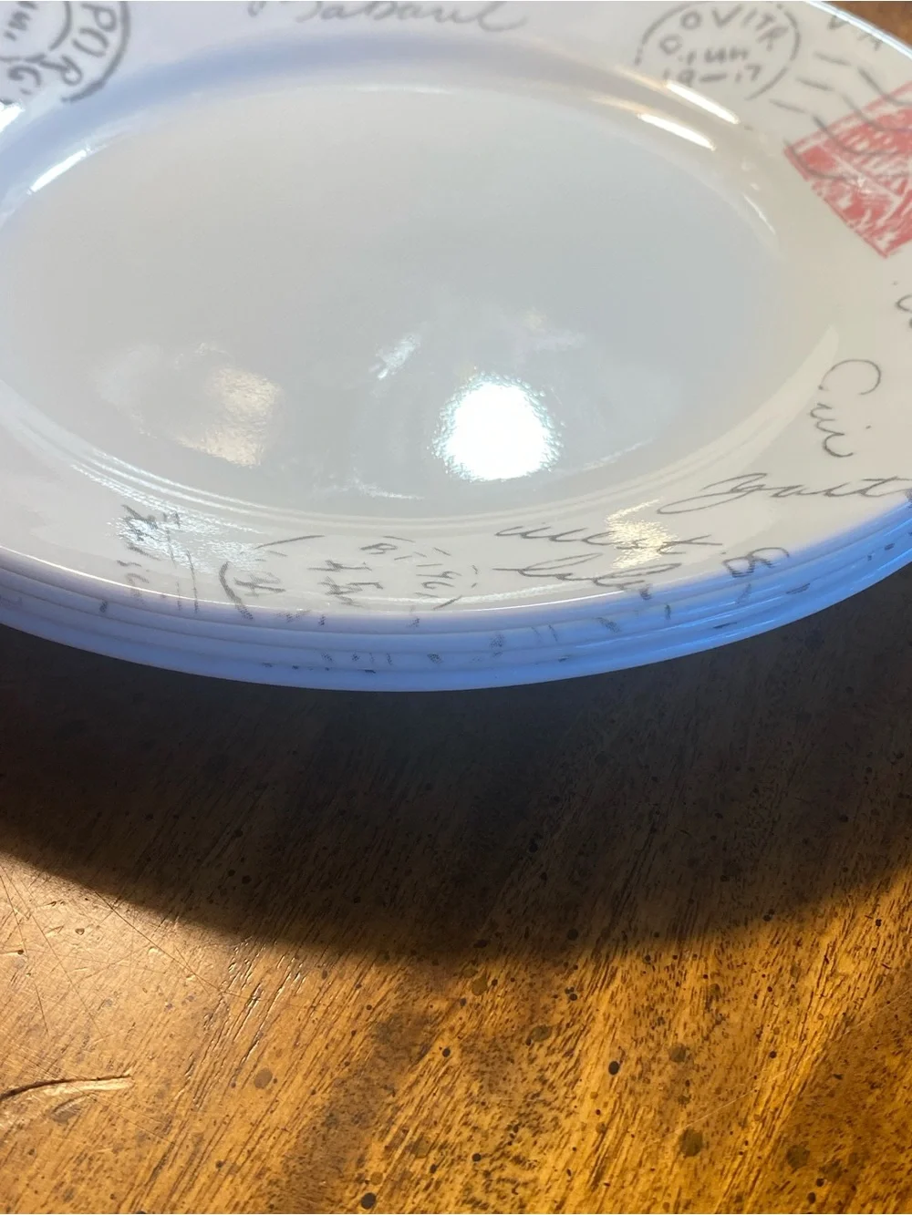 Corelle Sincerely Yours Postage Stamp 8.5”Salad Plates  - Set of 4